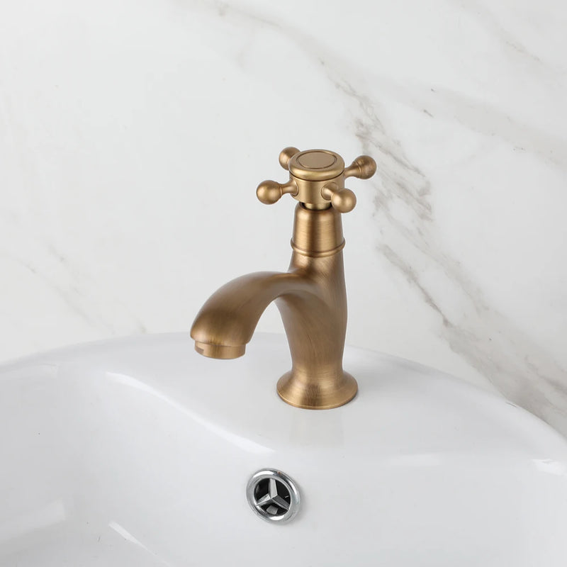 Robinet Lave-Main Eau Froide en Laiton, Antique ou Noir