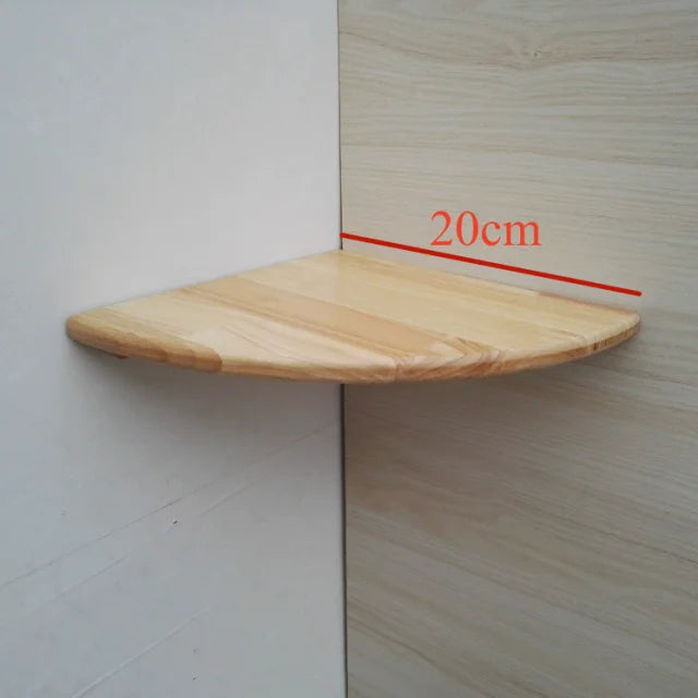 Étagère d'Angle Murale en Bois, Quart de Rond de 15 à 30 cm