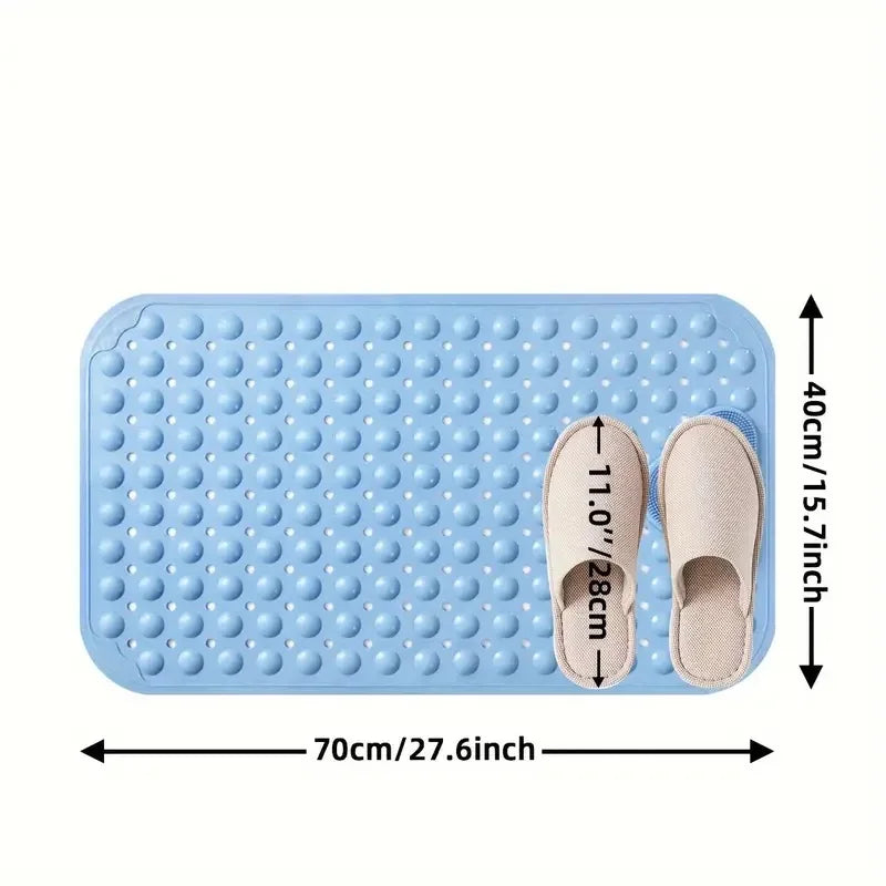 Tapis de Douche Massant Ventouses Trous de Vidange 40x70cm