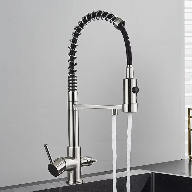Mitigeur Cuisine Eau Filtrée 3 Voies Double Bec, 11 Modèles
