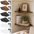 Lot de 2 Étagères d'Angle Murales en Bois, Blanc, Noir ou Marron, 25 cm