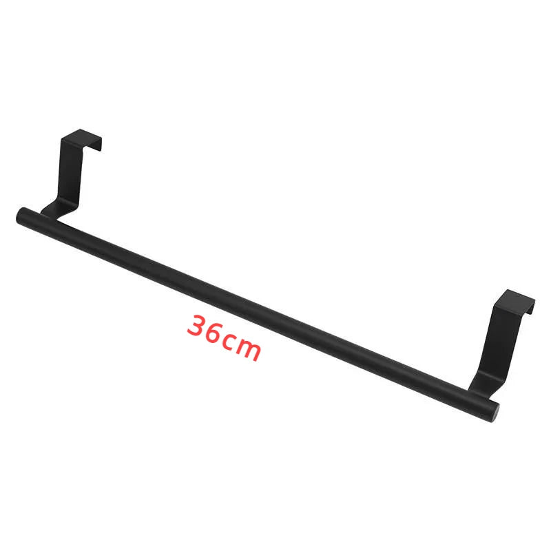 Porte-Serviette Noir pour Porte de Placard sans Perçage 24 ou 36 cm