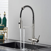 Mitigeur Cuisine 3 Voies Eau Filtrée Col Souple ou Ressort, 5 Finitions
