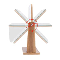 Miroir de Table Rotatif 360° en Bois, Rectangulaire 12,7 x 17,7 cm