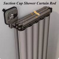 Barre de Douche d'Angle Pliante à Ventouse, avec ou sans Rideau