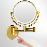 Miroir de Maquillage LED Grossissant 10X Tactile Mural Double Bras Extensible