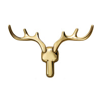 Patère Murale Bois de Cerf Alliage de Zinc Noir, Doré ou Argent
