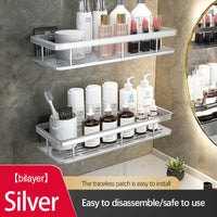Étagère de Douche Inox Sans Perçage Adhésive Simple ou Double Niveau