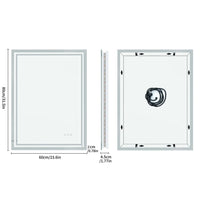 Miroir LED Salle de Bain Rectangulaire Double Liseré Lumineux Anti-Buée