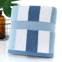 Serviette de Bain Éponge Rayée 70 x 140 cm en 4 Coloris