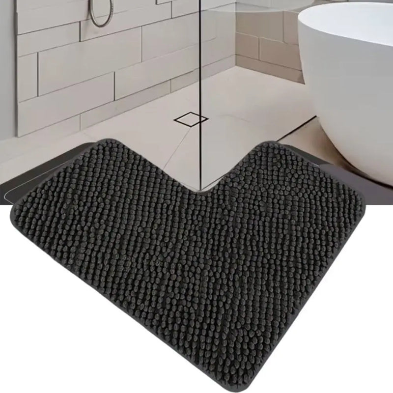 Tapis de Bain Chenille en L pour Douche d'Angle 80 x 80 cm