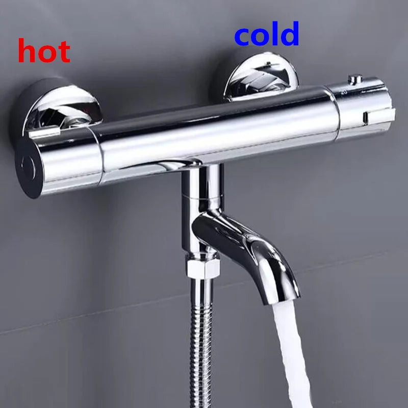 Mitigeur de Douche Thermostatique Mural avec Bec Verseur
