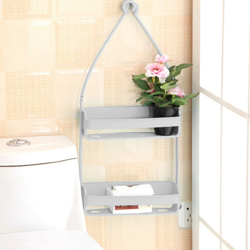 Étagère de Douche à Suspendre à 2 Niveaux en Plastique, 68 cm