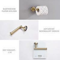 Accessoires Salle de Bain Doré Brossé à la Pièce, 24 Articles