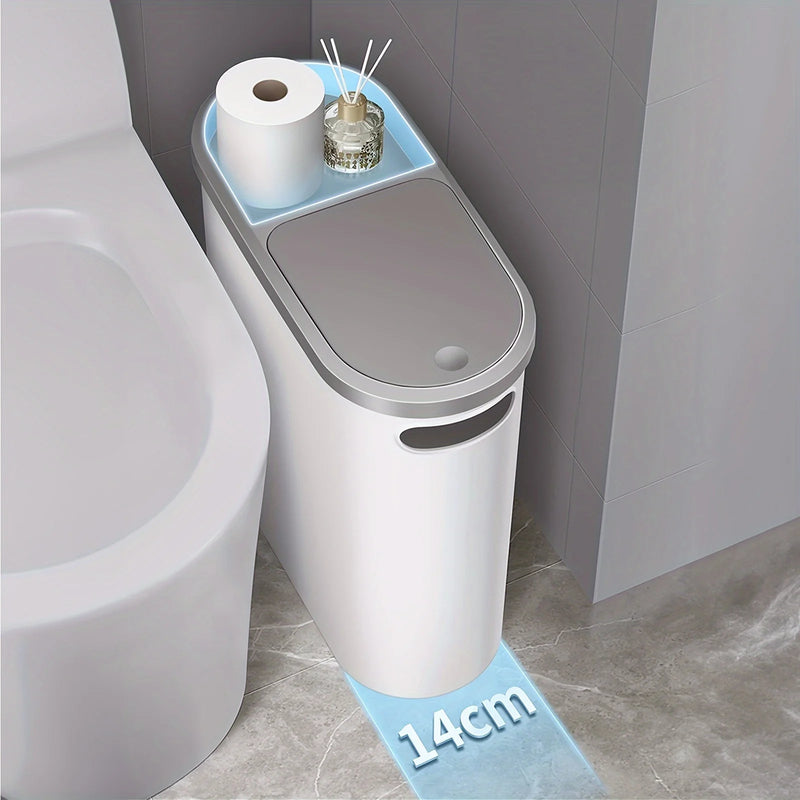 Poubelle Salle de Bain Compacte Poignée Intégrée 10 Litres