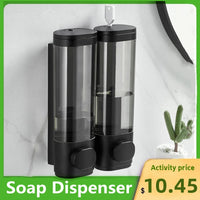 Distributeur de Savon Mural Noir 300 ml Simple ou 2 x 300 ml Double, avec Clé