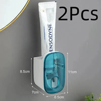 Distributeur de Dentifrice Mural Automatique Porte-Brosse, 1 ou 2 Pièces