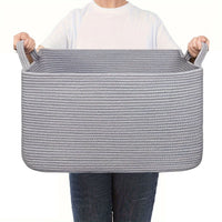 Panier de Rangement en Corde Tressée 58 L à Anses, 6 Coloris