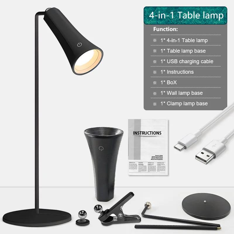 Lampe de Table LED Rechargeable USB à la Pièce, 3 Modèles