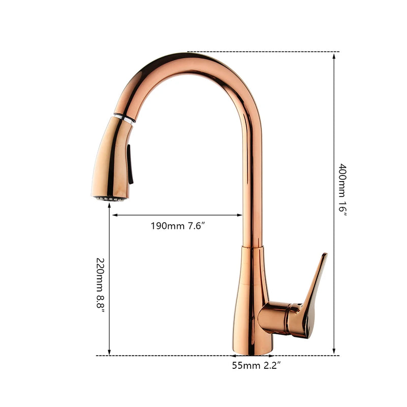 Mitigeur de Cuisine Extractible 2 Modes de Jet Pivotant