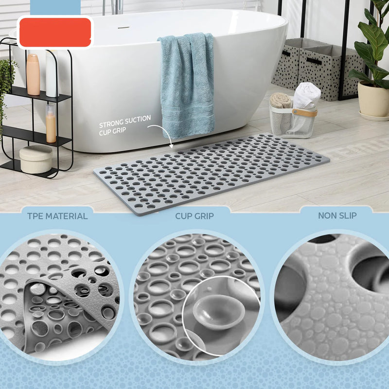 Tapis de Baignoire Antidérapant en TPE Perforé, 2 Tailles