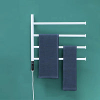 Sèche-Serviette Électrique Mural 4 Barres Rotatives Inox 58 x 48,5 cm