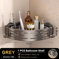 Étagère de Douche d'Angle à Ventouse Grise 1 ou 2 Pièces
