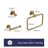 Porte-Serviette Mural Doré Brossé Kit Modulable