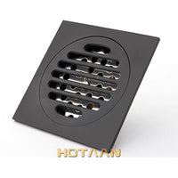 Caniveau de Douche Carré Laiton Noir Mat 10 x 10 cm Anti-Odeur