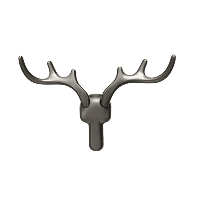 Patère Murale Bois de Cerf Alliage de Zinc Noir, Doré ou Argent