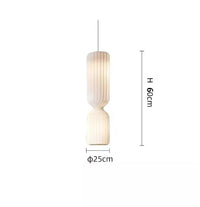 Suspension Cuisine ou Lampadaire Plissé Blanc en Tissu, 60 à 160 cm