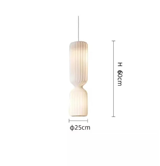Suspension Cuisine ou Lampadaire Plissé Blanc en Tissu, 60 à 160 cm
