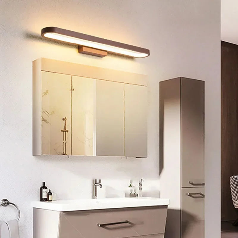 Applique Salle de Bain LED Marron pour Miroir, 40 à 100 cm