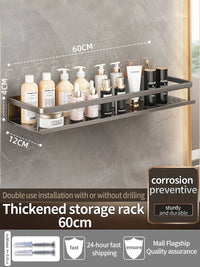 Étagère de Douche Murale Aluminium Avec ou Sans Perçage 30 à 60 cm