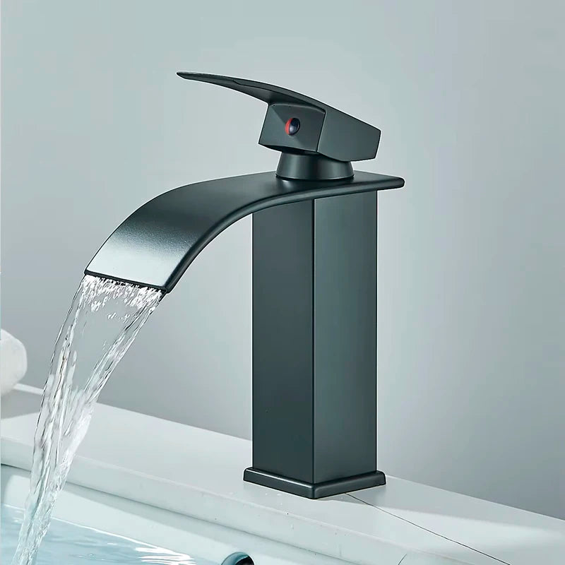 Mitigeur Lavabo Cascade Monotrou Inox 304, 7 Finitions, Modèle Bas ou Haut