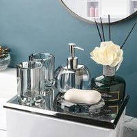 Accessoires Salle de Bain en Verre Cristal à la Pièce, 19 Articles