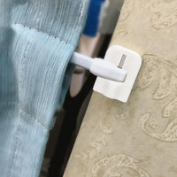 Crochets de Rideau Adhésifs Blancs Sans Perçage, Lot de 4 à 12