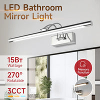 Applique pour Miroir Salle de Bain LED Tricolore 40/50 cm