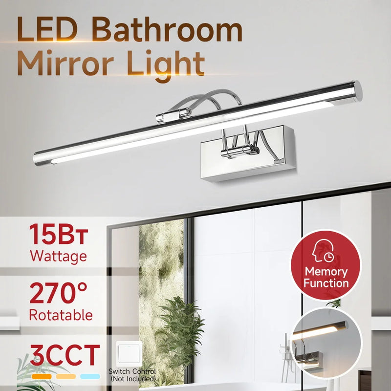 Applique pour Miroir Salle de Bain LED Tricolore 40/50 cm