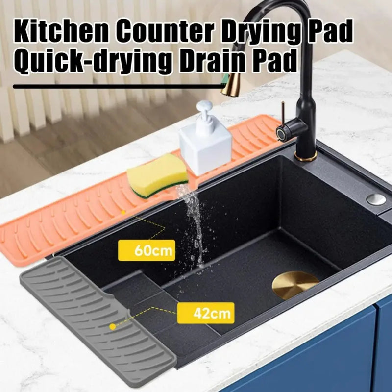 Tapis Égouttoir Silicone pour Évier à Pente Douce, 42 ou 60 cm