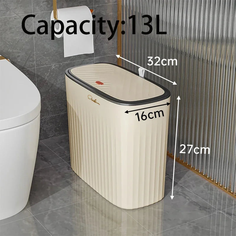 Poubelle Salle de Bain Étroite à Pression, 8 L ou 13 L