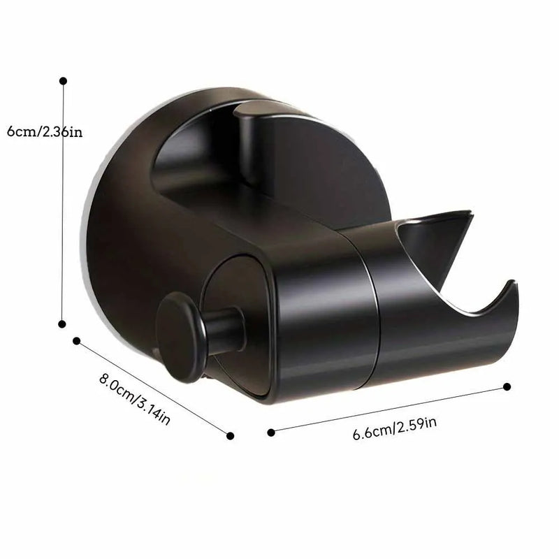 Support de Douchette Sans Perçage à Ventouse Pivotant, Argent, Noir ou Blanc