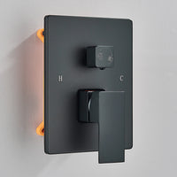 Douche Encastrable Noire Cascade de Pluie avec Bec