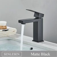 Mitigeur Lavabo Design Carré, Bas et Haut, 5 Finitions