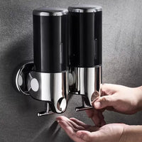 Distributeur de Savon Mural Sans Perçage Blanc et Noir
