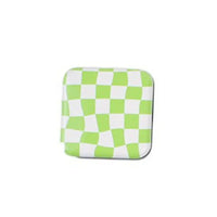Miroir de Poche Carré Damier avec Poignée Support de Téléphone, 10 Motifs