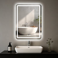 Miroir LED de Vanité Anti-Buée Mural 50 x 70 cm
