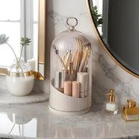 Porte-Brosse à Dents Rotatif 3 Compartiments avec Cloche Anti-Poussière