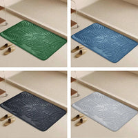 Tapis de Bain Mémoire de Forme à Feuilles en Relief, Antidérapant, 2 Tailles