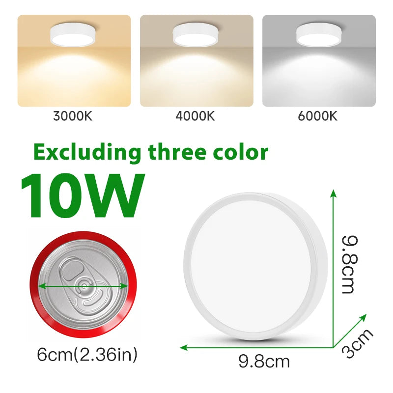Spot LED en Saillie Cuisine 3 Teintes à Mémoire, 5 Finitions, 5 à 25 W